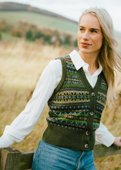 ERIBÉ | Kinross Waistcoat | Loden